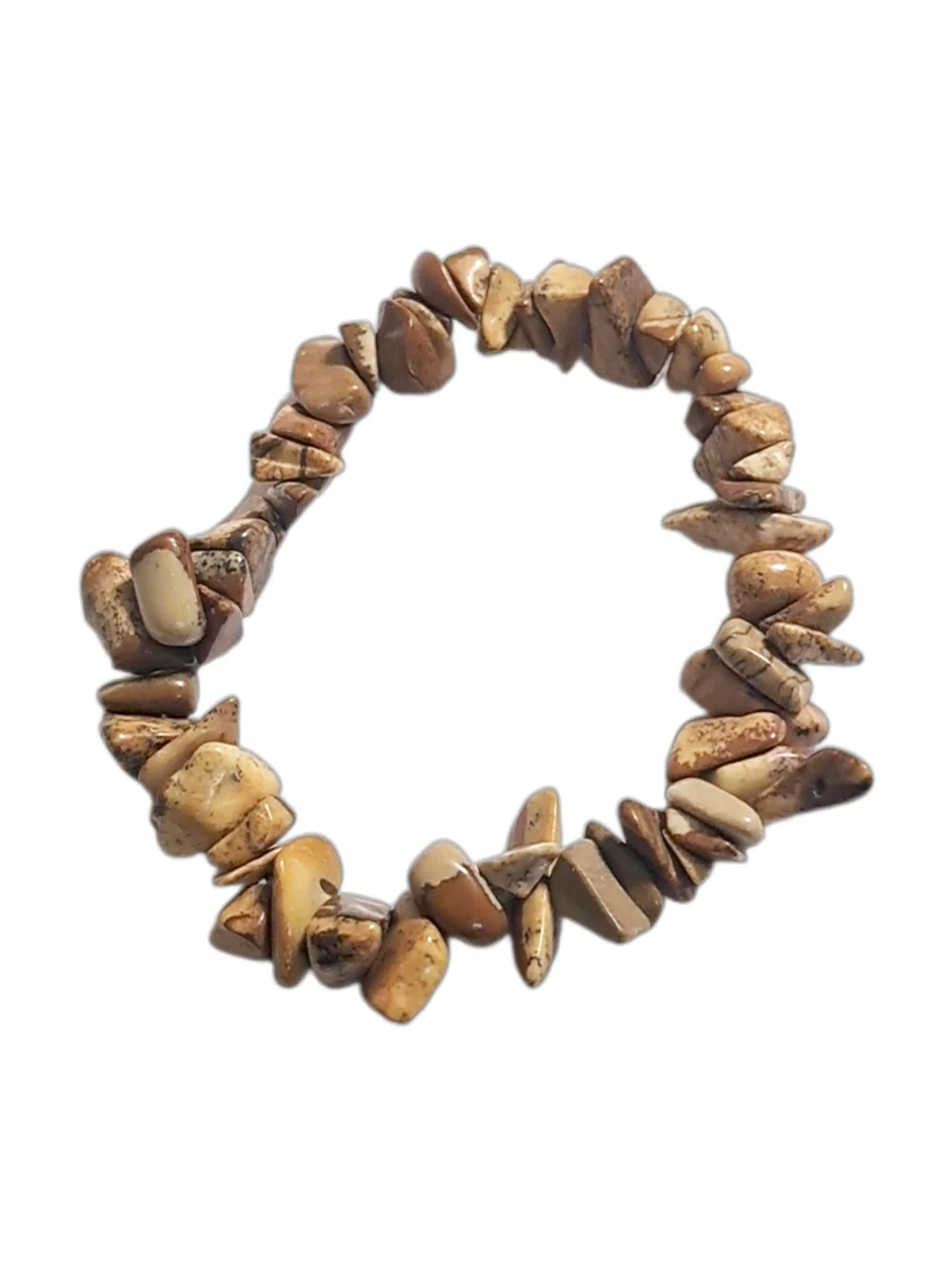 Natural Brown Jasper Chip Stretch Bracelet NWOT